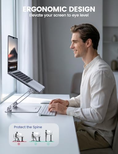 top-tier Lamicall Adjustable Laptop Stand, Portable Laptop Riser, Aluminum Laptop Stand for Daily Use