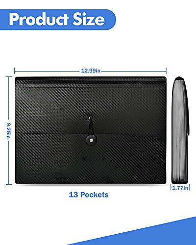 Expanding File Folder with Tabs, 13 Pockets File Organizer Accordion Set