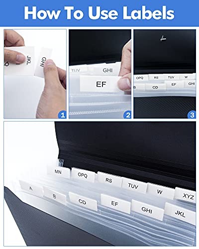 Expanding File Folder with Tabs, 13 Pockets File Organizer Accordion Set