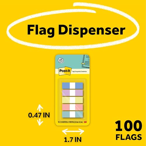 Eco-Friendly Post-it Flags, 0.47 in. x 1.7 in., One Dispenser Set